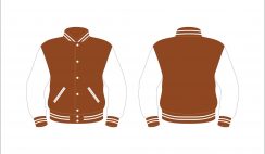 Get quality custom Brown and white varsity jacket in 2024